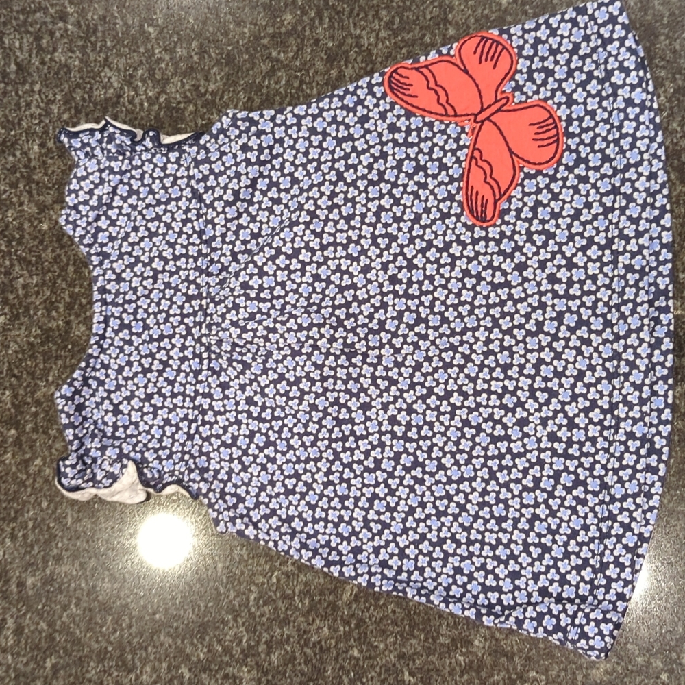 Carter's Shirt, Blue Flowers with Pink Butterfly, size 18 months
